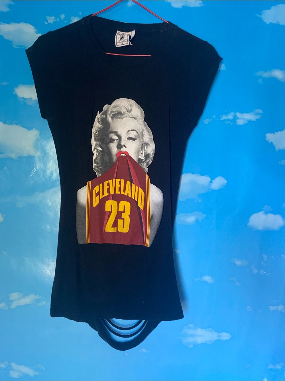 Exist Black Short Sleeve Graphic Tee with Red and Yellow Cleveland 23 Print
